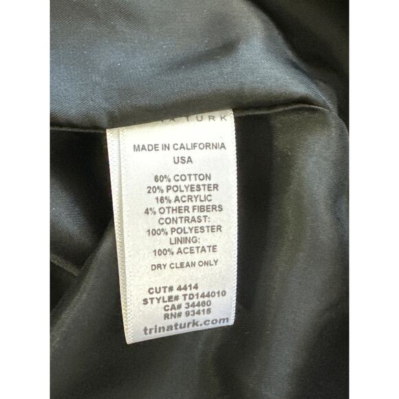 Trina Turk NWT Dress 6 Blane Black White Print Designer Business Luxury - Picture 8 of 12